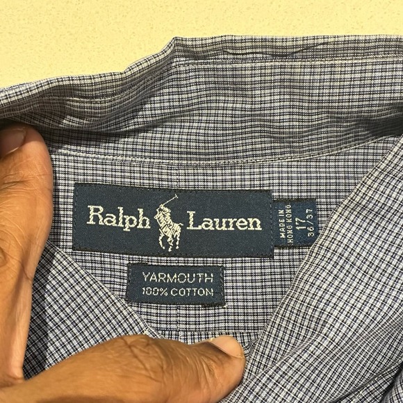 Ralph Lauren men’s Size XL Checkered Button Down Men’s Size 17 Shirt - Picture 2 of 11